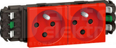 M45 2x2P+Z czerwony Gniazdo zacisk automat.