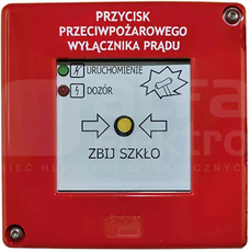 PPWP-A bez młoteczka 2xLED zielona/czerwona Przycisk przeciwpożarowego wyłącznika prądu