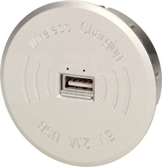 OR-AE-1367/G srebrny Ładowarka bezprzewodowa z portem USB
