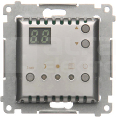 SIMON54 srebrny mat Regulator temperatury z wyświetlacz+czuj.wewn