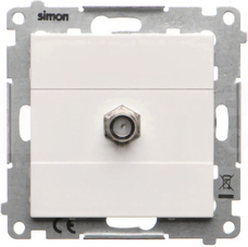 SIMON55 biały mat Gniazdo antenowe typu F pojedyncze