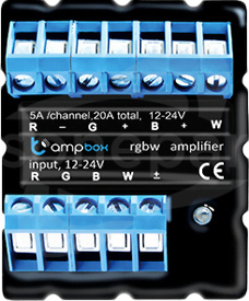 SIMON GO AmpBox 12-24VDC 20A Czterokanałowy wzmacniacz do taśm LED/LED RGBW