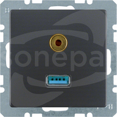 Q antracyt aksamit lakierowany Gniazdo USB/3,5mm Audio