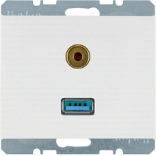 K.1 śnieżnobiały połysk Gniazdo USB/3,5mm Audio
