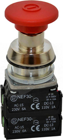 NEF30-DRc 4X czerwony Przycisk dłoniowy ryglowany