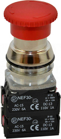 NEF30-DRPc 3Y czerwony Przycisk dłoniowy ryglowany