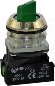 NEF30-TPAz 2X zielony Przycisk pokrętny stab.0-I