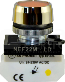 NEF22MLD G żółty Lampka metalowa płaska