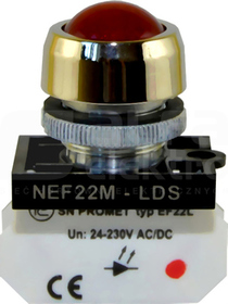 NEF22MLDS C czerwony Lampka metalowa sferyczna
