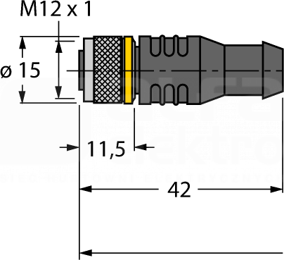 RKC4T-2/TXL złącze M12 żeń.proste Przewód czujnikowy PUR 3-żył.2,0m