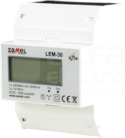LEM-30 100A Licznik energii 3-faz.na szynę