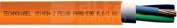 (N)HXH-J FE180/E90 4x16 /1kV RE pomarań Kabel bezhalogenowy ognioodporny silikon