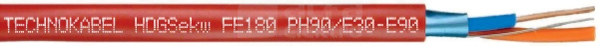 HDGs 2x1,5 /500V czerwony Przewód bezhalogenowy ognioodporny (B2ca)