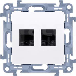 SIMON10 2xRJ45 kat.6 biały Gniazdo komputerowe podwójne