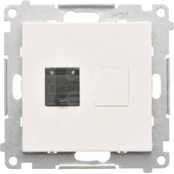 SIMON55 RJ45 kat.6 biały mat Gniazdo komputerowe