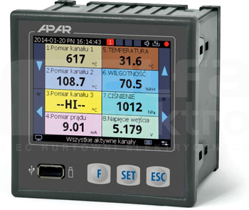 AR207/8/S1/P/P/P/P/IP30 Rejestrator danych wielokanałowy