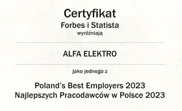 Alfa Elektro z tytułem Najlepszy Pracodawca 2023